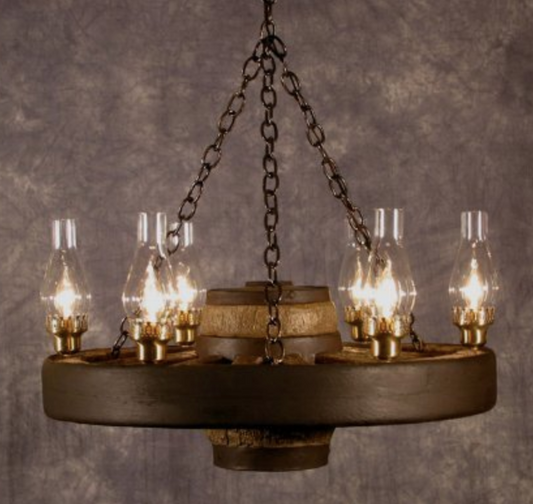Rustic Wagon Wheel Chandelier