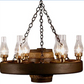 Move 'Em Out! Wagon Wheel Rustic Chandelier, 30"W x 12"T