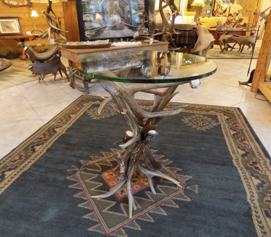 Mule Deer Antler End Table