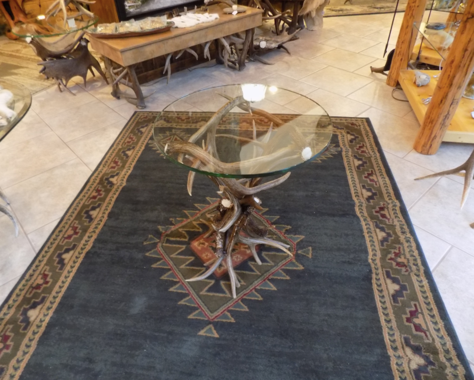 Mule Deer Antler End Table