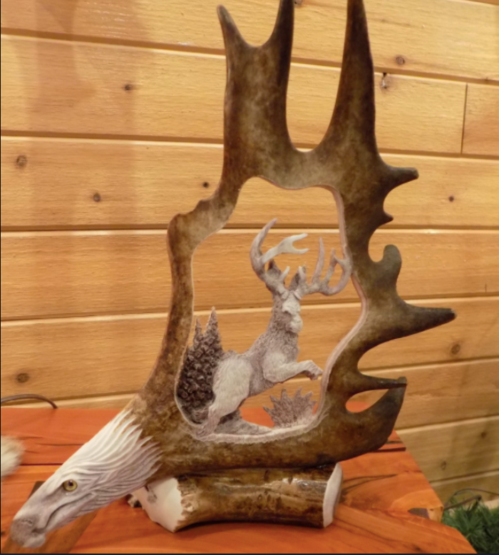 Jackalope Antler Carving