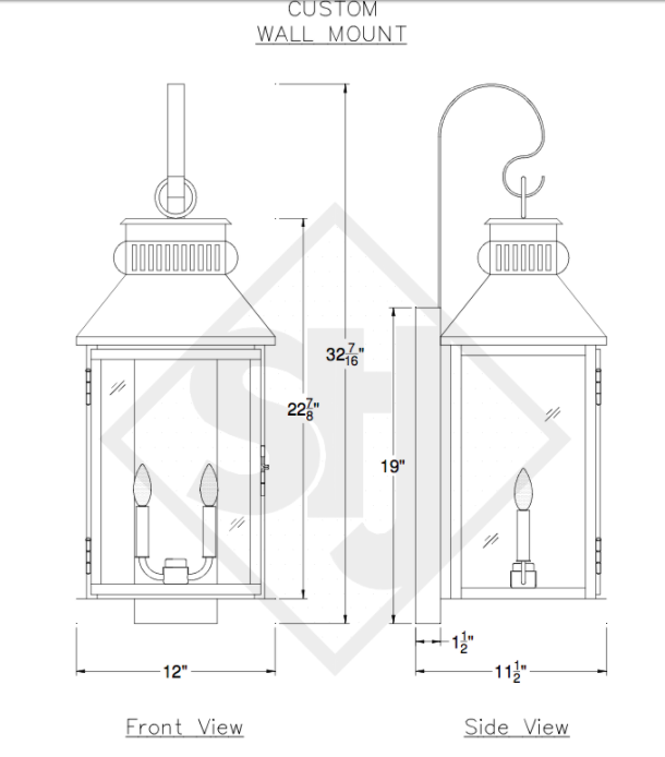 St. James Rizzini Copper Lantern Custom Design