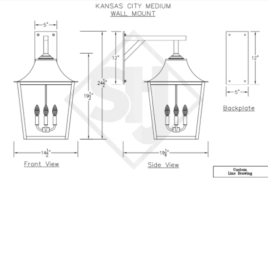 St. James Kansas Copper Lantern Pendant Light Custom Design