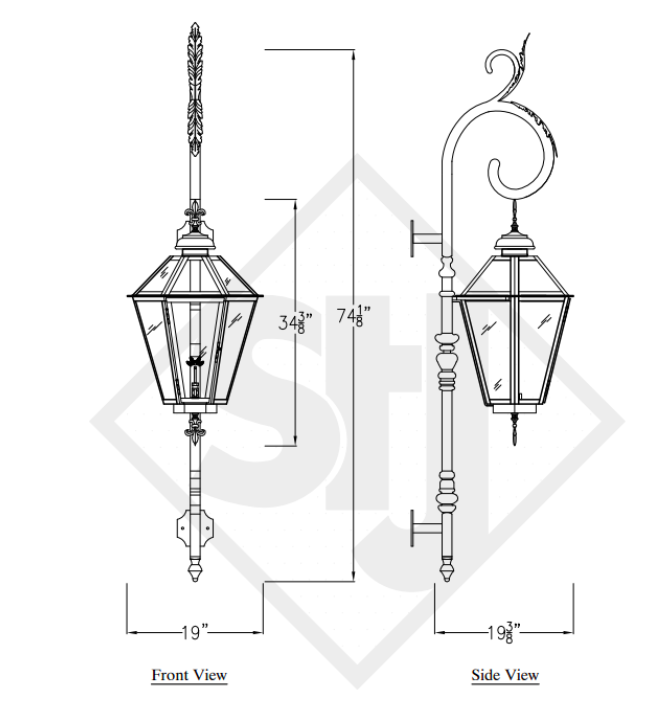 St. James New Orleans Steel Lantern Custom Design