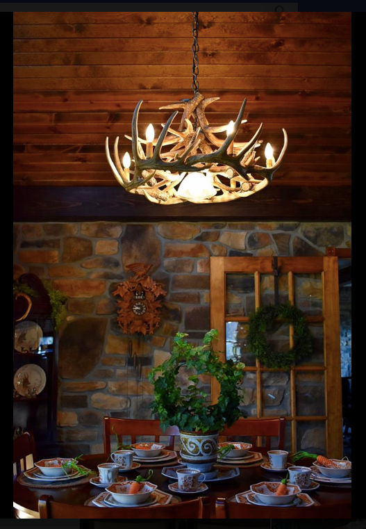 Prentice Faux Deer Antler Chandelier, 31"W x 16"T