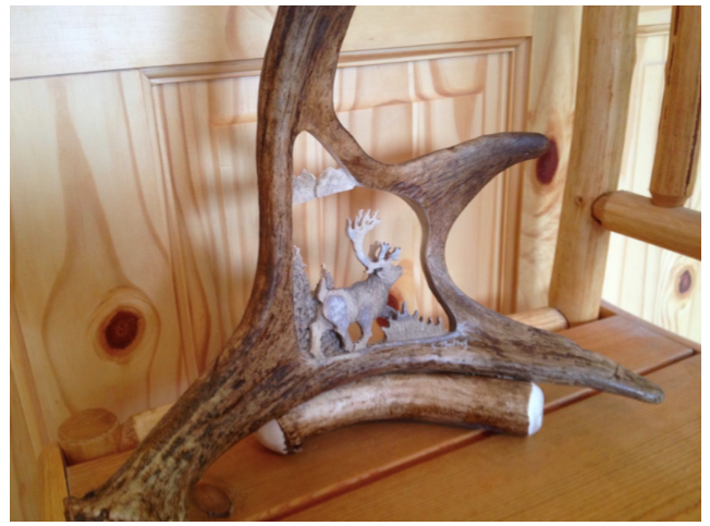 Running Deer or Caribou Antler Carving