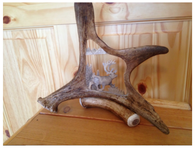 Running Deer or Caribou Antler Carving