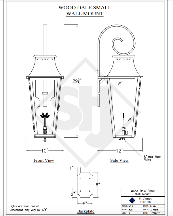 St. James Wood Dale Copper Lantern With Top Curl