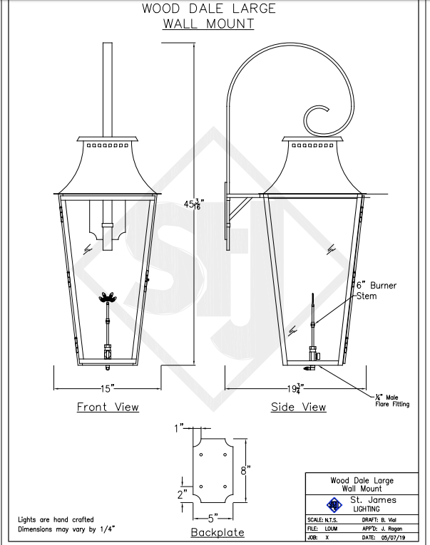 St. James Wood Dale Copper Lantern With Top Curl