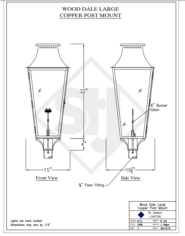 St. James Wood Dale Copper Lantern With Top Curl