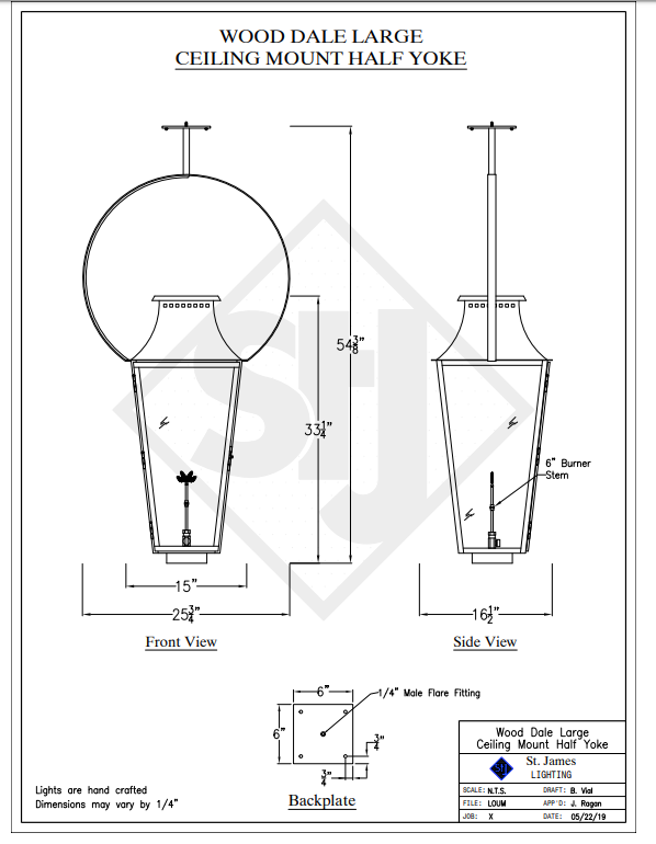 St. James Wood Dale Copper Lantern With Top Curl