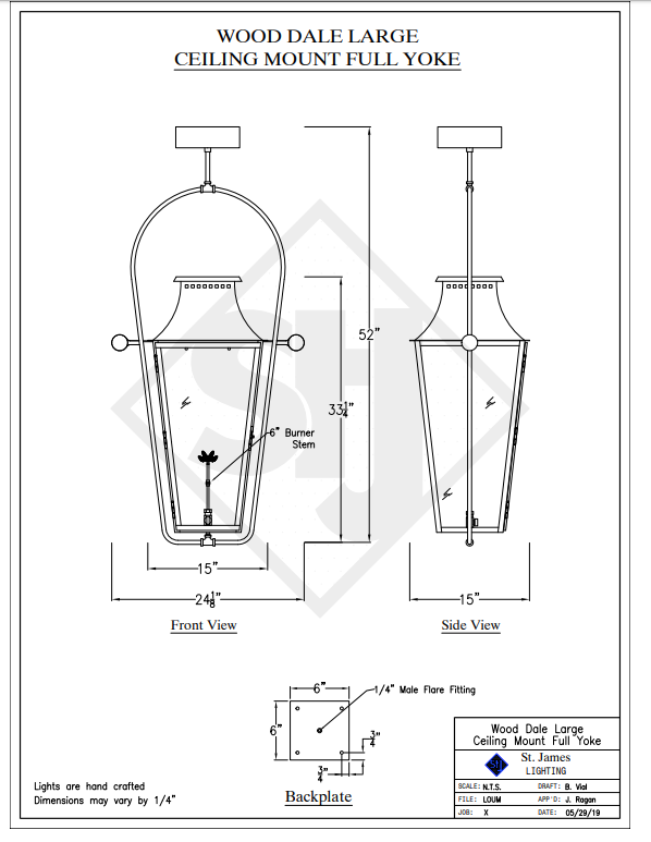 St. James Wood Dale Copper Lantern With Top Curl