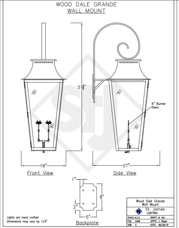 St. James Wood Dale Copper Lantern With Top Curl