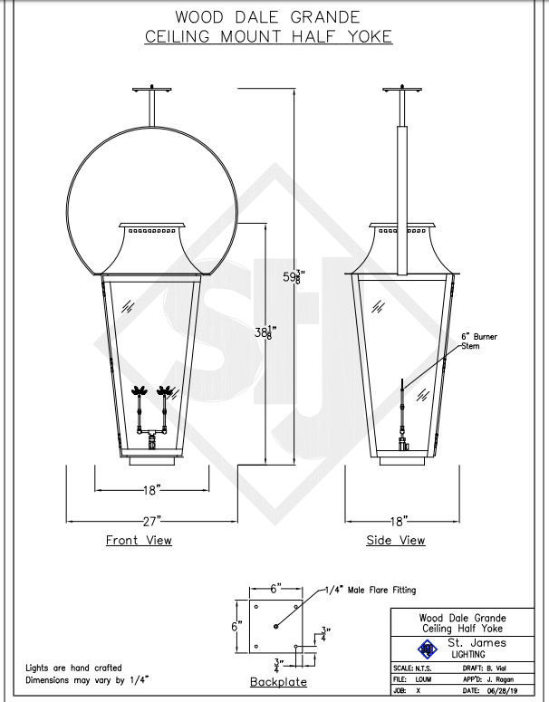 St. James Wood Dale Copper Lantern With Top Curl
