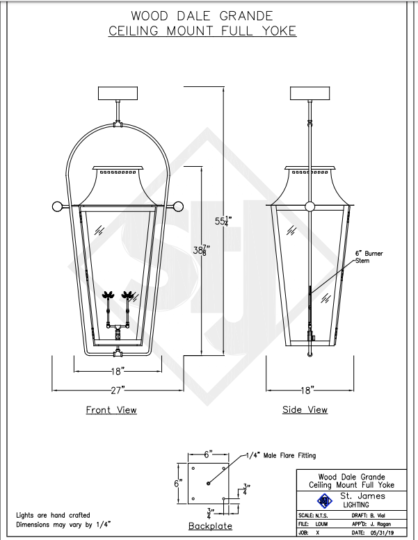 St. James Wood Dale Copper Lantern With Top Curl