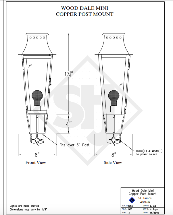 St. James Wood Dale Copper Lantern With Top Curl