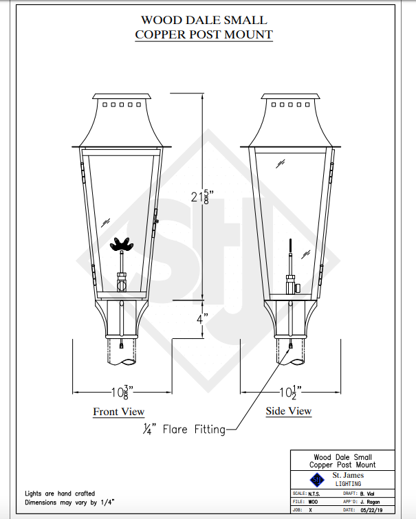 St. James Wood Dale Copper Lantern With Top Curl