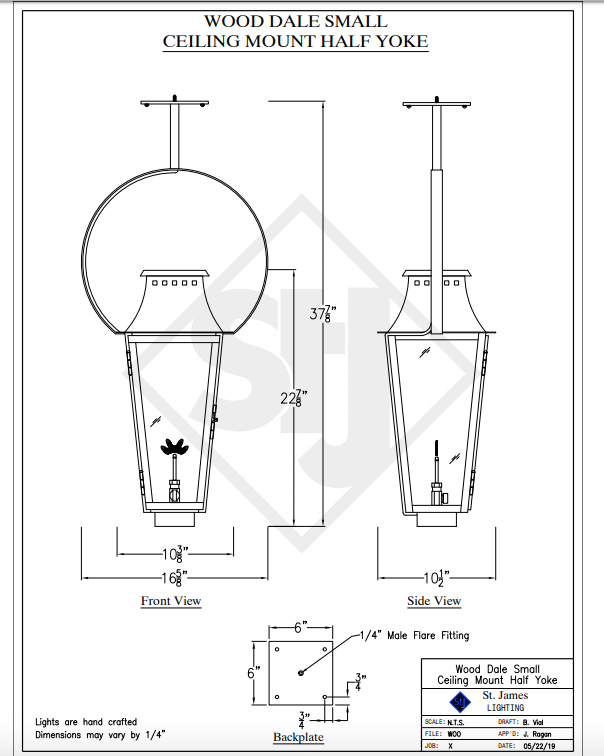 St. James Wood Dale Copper Lantern With Top Curl