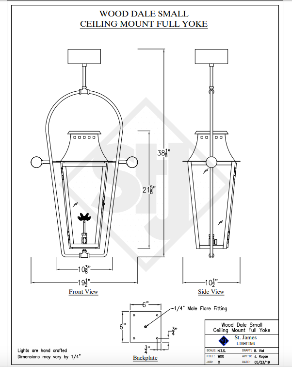 St. James Wood Dale Copper Lantern With Top Curl