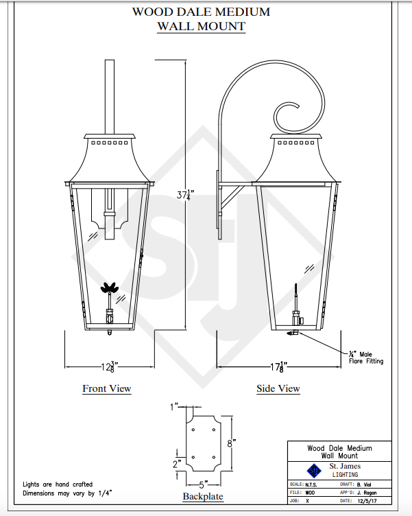 St. James Wood Dale Copper Lantern With Top Curl