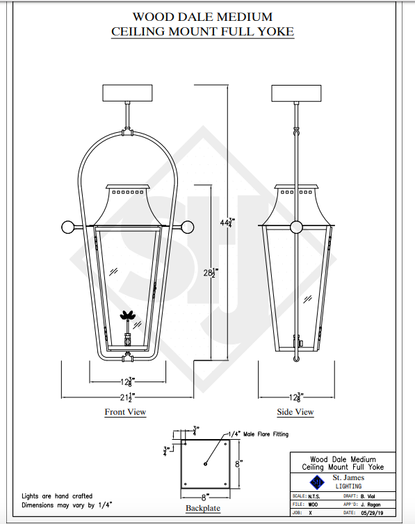 St. James Wood Dale Copper Lantern With Top Curl