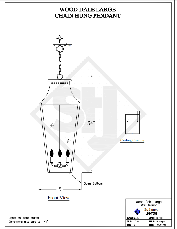 St. James Wood Dale Copper Lantern With Top Curl