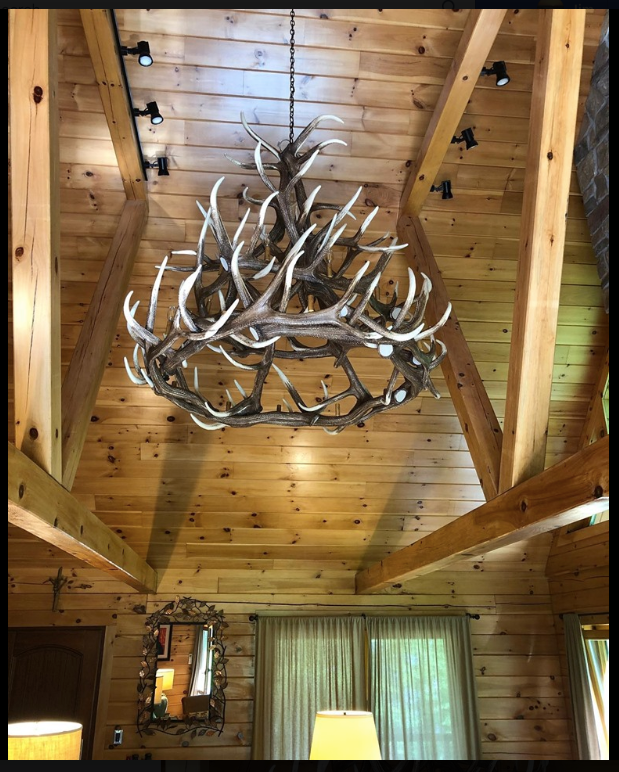 King of the Mountain Faux Elk Antler Chandelier, 72"W x 72"T