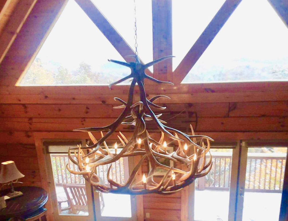 Challis Faux Elk Antler Chandelier, 60"W x 48"T