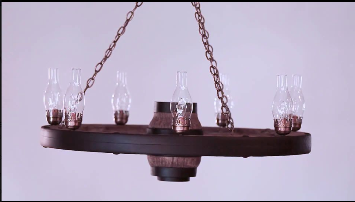 Wagons West! Wagon Wheel Rustic Chandelier, 42"W x 12"T