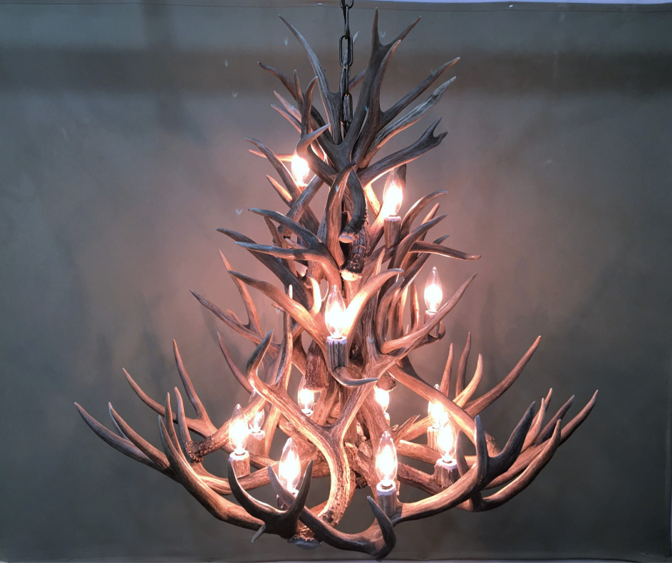 Montana Deer Antler Chandelier, 13 Lights