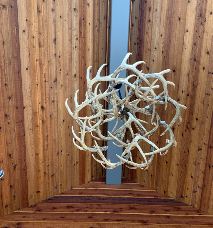 River Drive Faux Deer Antler Chandelier, 42"W x 26"T