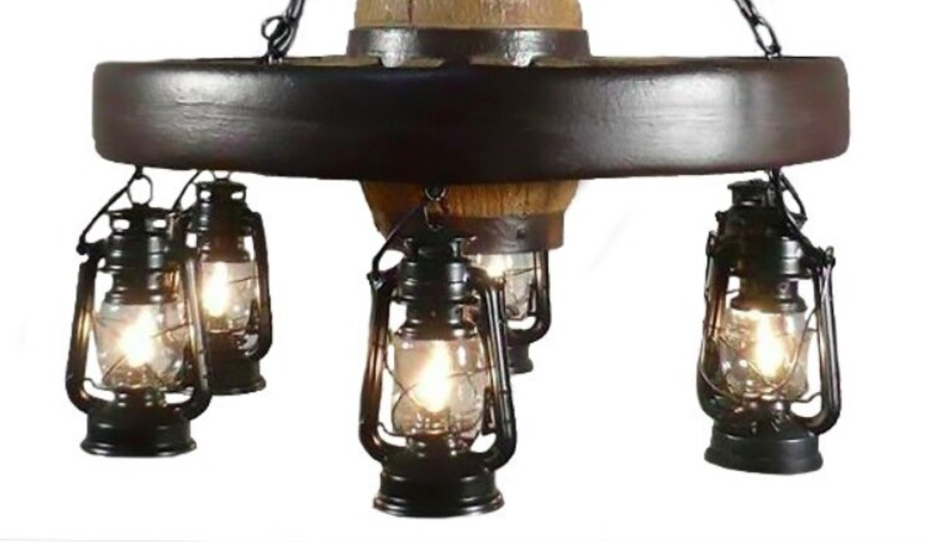 Rustic Wagon Wheel Chandelier