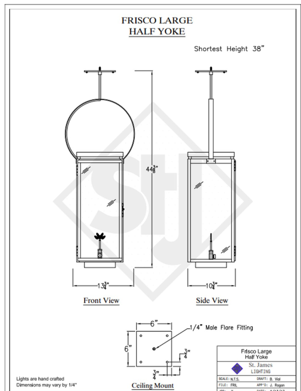 Line Drawings St. James Frisco Lantern