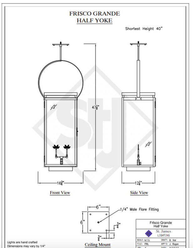 Line Drawings St. James Frisco Lantern