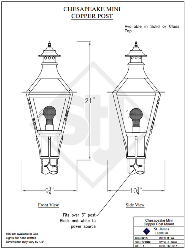 Line Drawing St. James Chesapeake Lantern