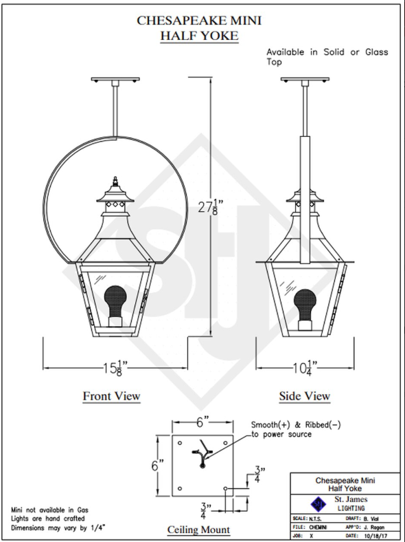 Line Drawing St. James Chesapeake Lantern