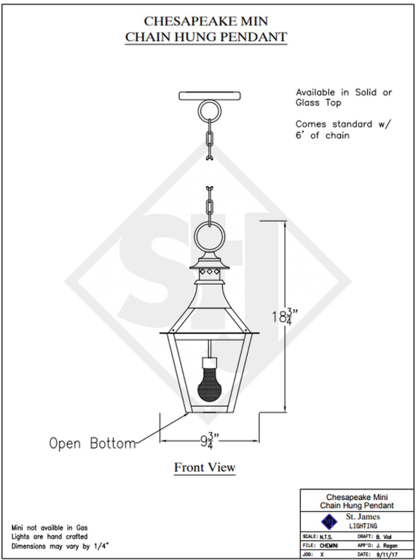 Line Drawing St. James Chesapeake Lantern