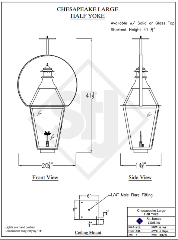 Line Drawing St. James Chesapeake Lantern