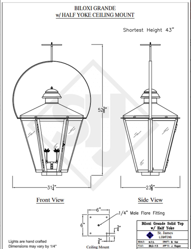 Line Drawings St. James Biloxi Lantern