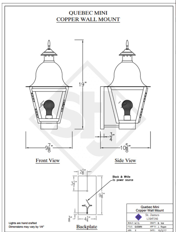 Line Drawings St. James Quebec Lantern