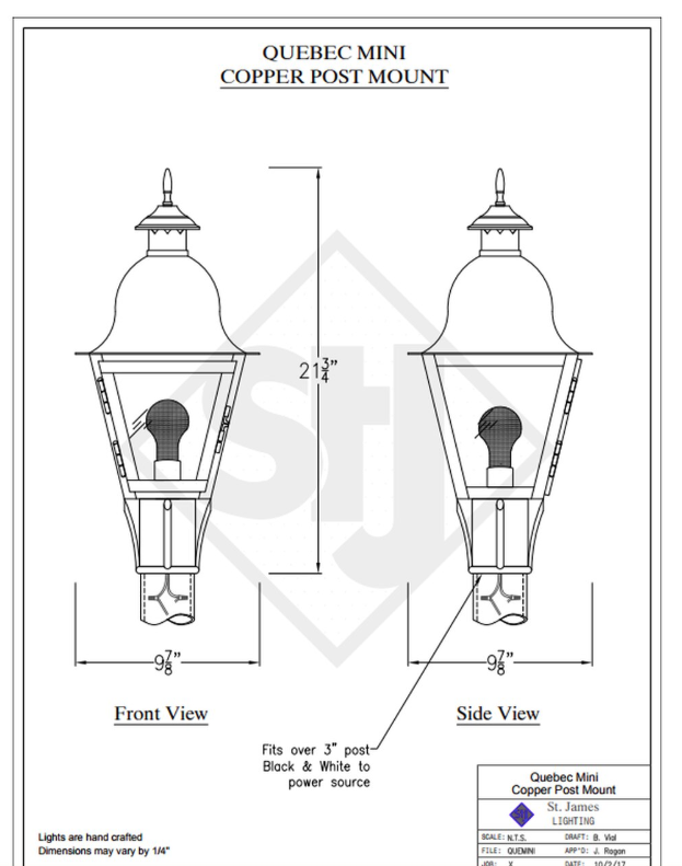 Line Drawings St. James Quebec Lantern