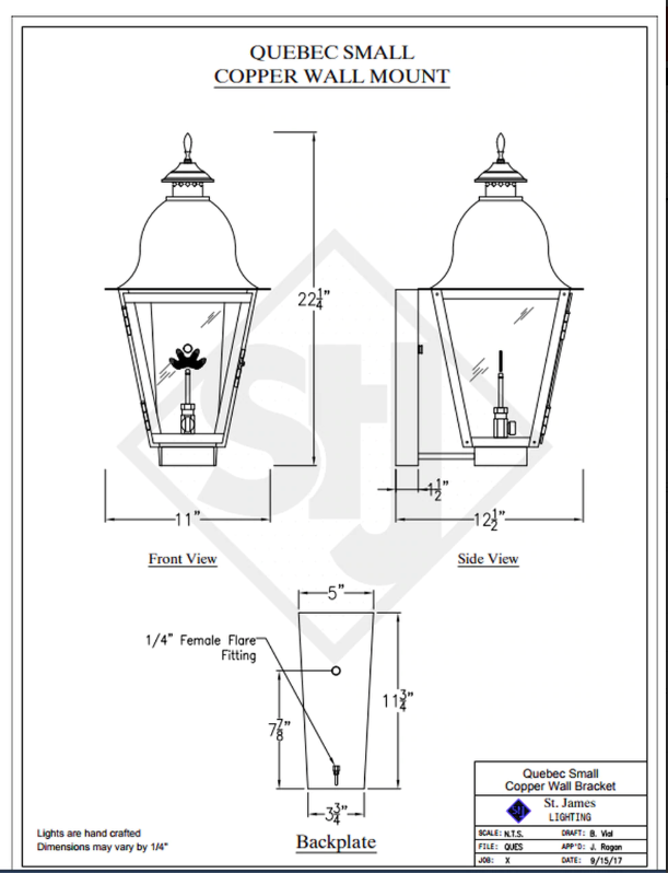 Line Drawings St. James Quebec Lantern