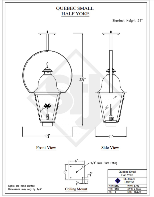 Line Drawings St. James Quebec Lantern