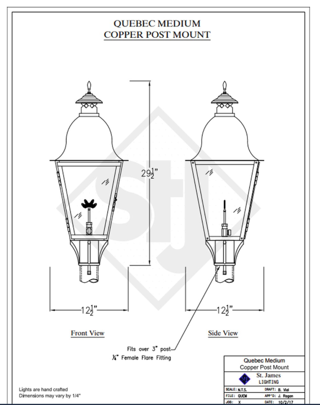 Line Drawings St. James Quebec Lantern