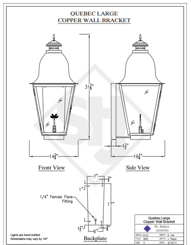 Line Drawings St. James Quebec Lantern