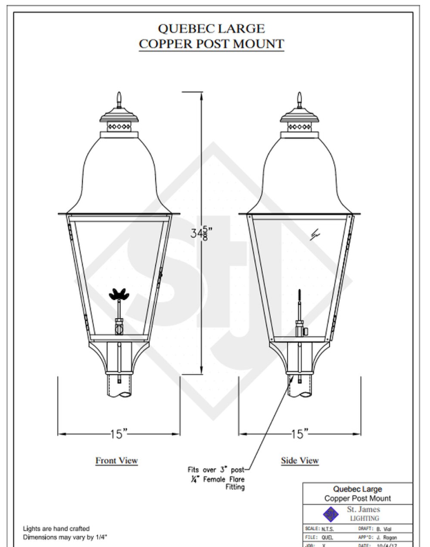 Line Drawings St. James Quebec Lantern