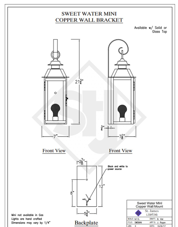 Line Drawings St. James Sweetwater Lantern