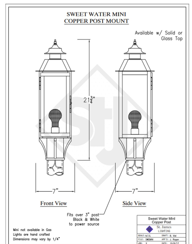 Line Drawings St. James Sweetwater Lantern