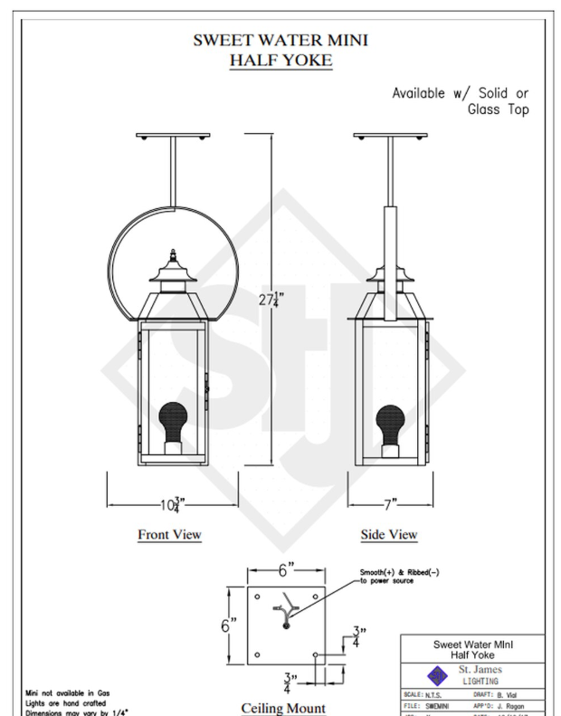 Line Drawings St. James Sweetwater Lantern