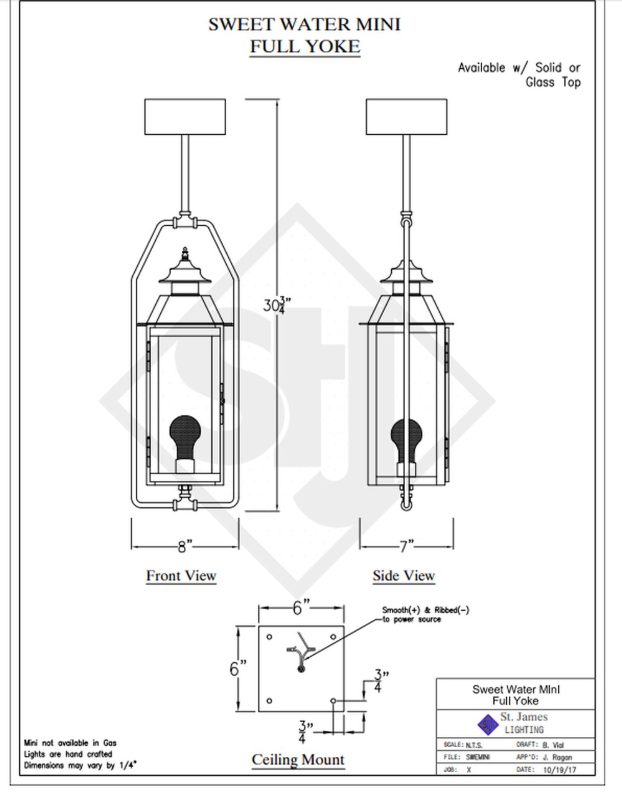 Line Drawings St. James Sweetwater Lantern